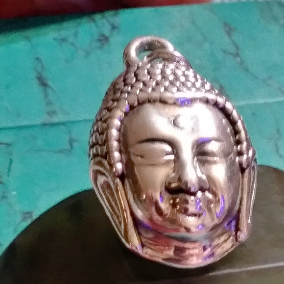 MEN'S* (3-D)- XL-WIDE STERLING BUDDHA FACE/ 1.25